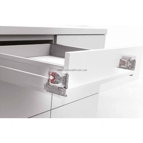 Samet alpha box (smart box) tandem yanaklı frenli çekmece rayı