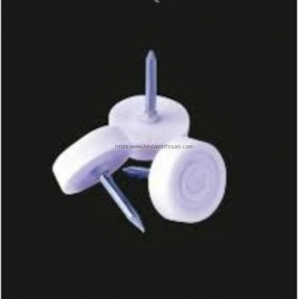 Çivili beyaz poligirit (polygirit, poligrit) pim yer koruyucu (100lü