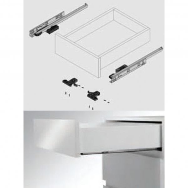 Samet smart çift (tam) açılım frenli tandem tipi çekmece rayı Çekmece