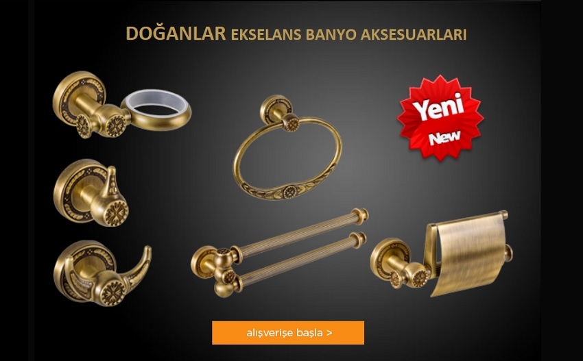 Doğanlar antik sarı (eskitme) 1.kalite banyo aksesuarları