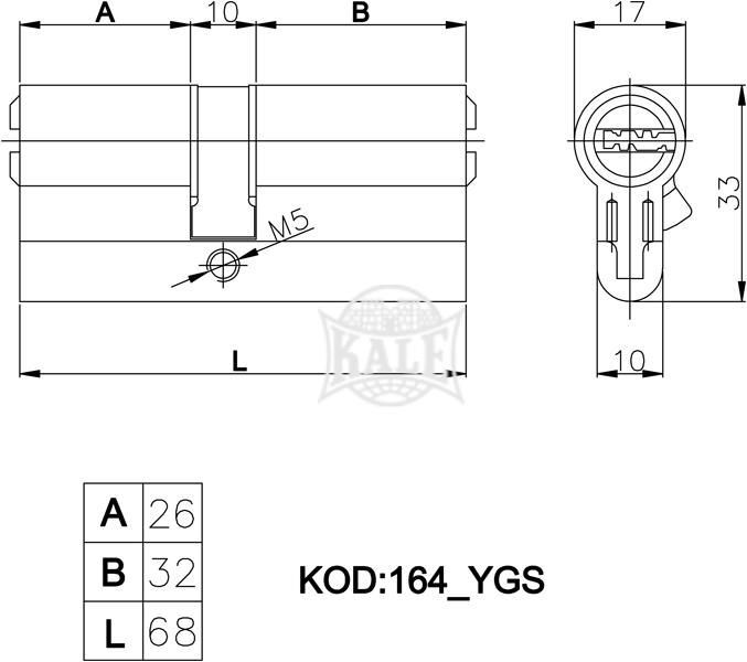 Özel güvenlikli bareller | Kale 164/YGS Yüksek Güvenlikli Silindir (saten) | 164/YGS | 